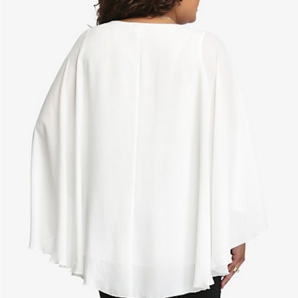 Torrid White Chiffon  Cape Back Top Size 2X  (NWOT) - Picture 3 of 10